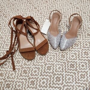 Brown Suede Lace-Up Heeled Sandals - Women